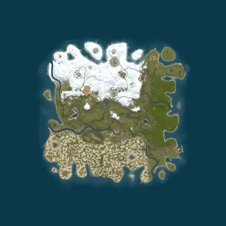 Map of [EU] RustyFlex.com | Vanilla | Weekly | 50% Upkeep | No BP Wipe