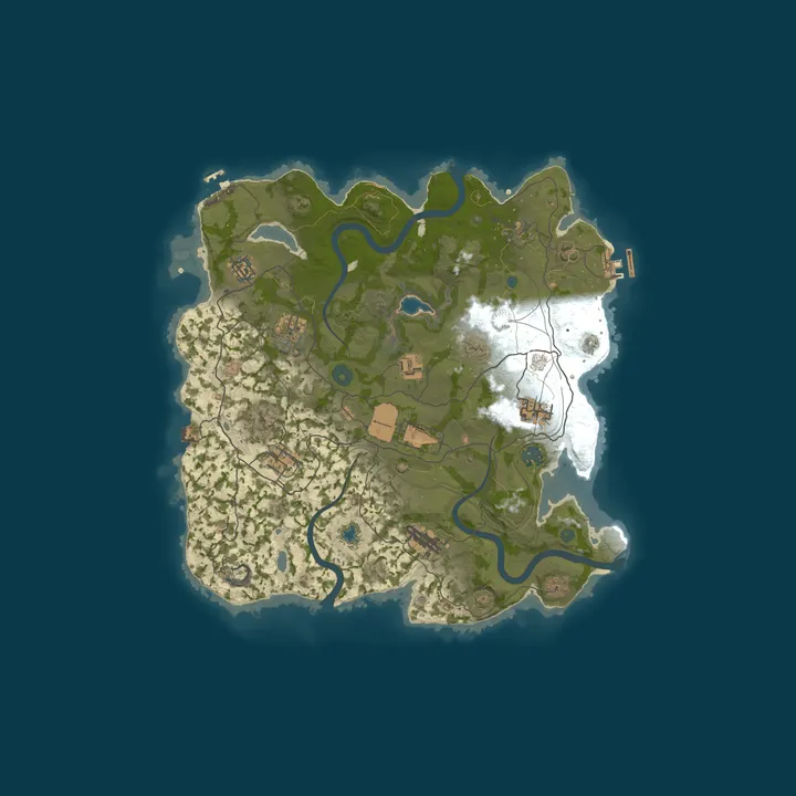 Map of HQM.GG EU 10x PVE Monthly - Skins - Shop - TP - Quests - Kits
