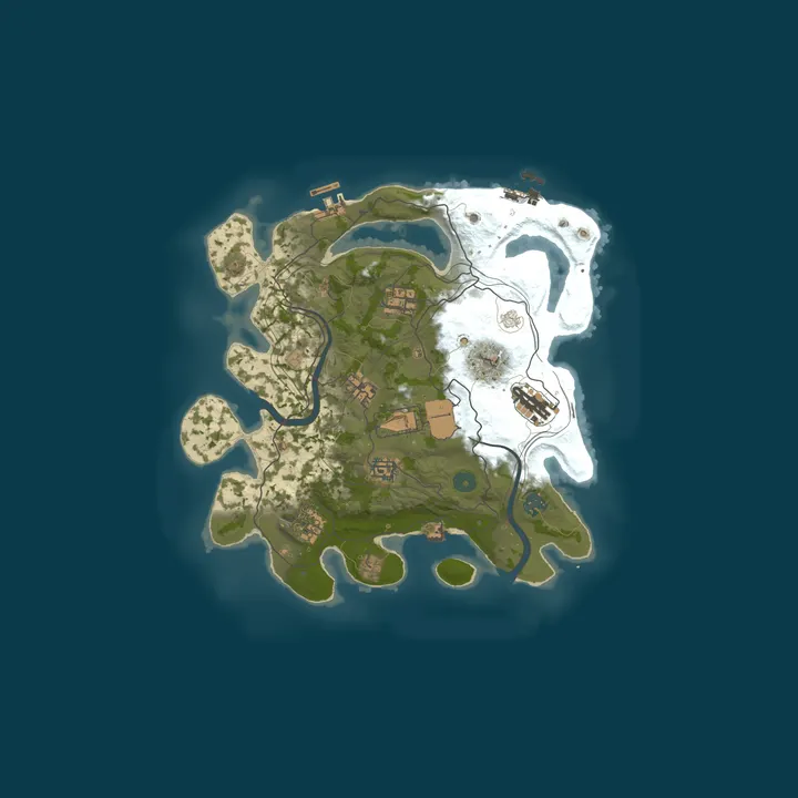 Map of Rusthub.net EU | Solo/Duo | No BP Wipes | 50% Upkeep | 22.10